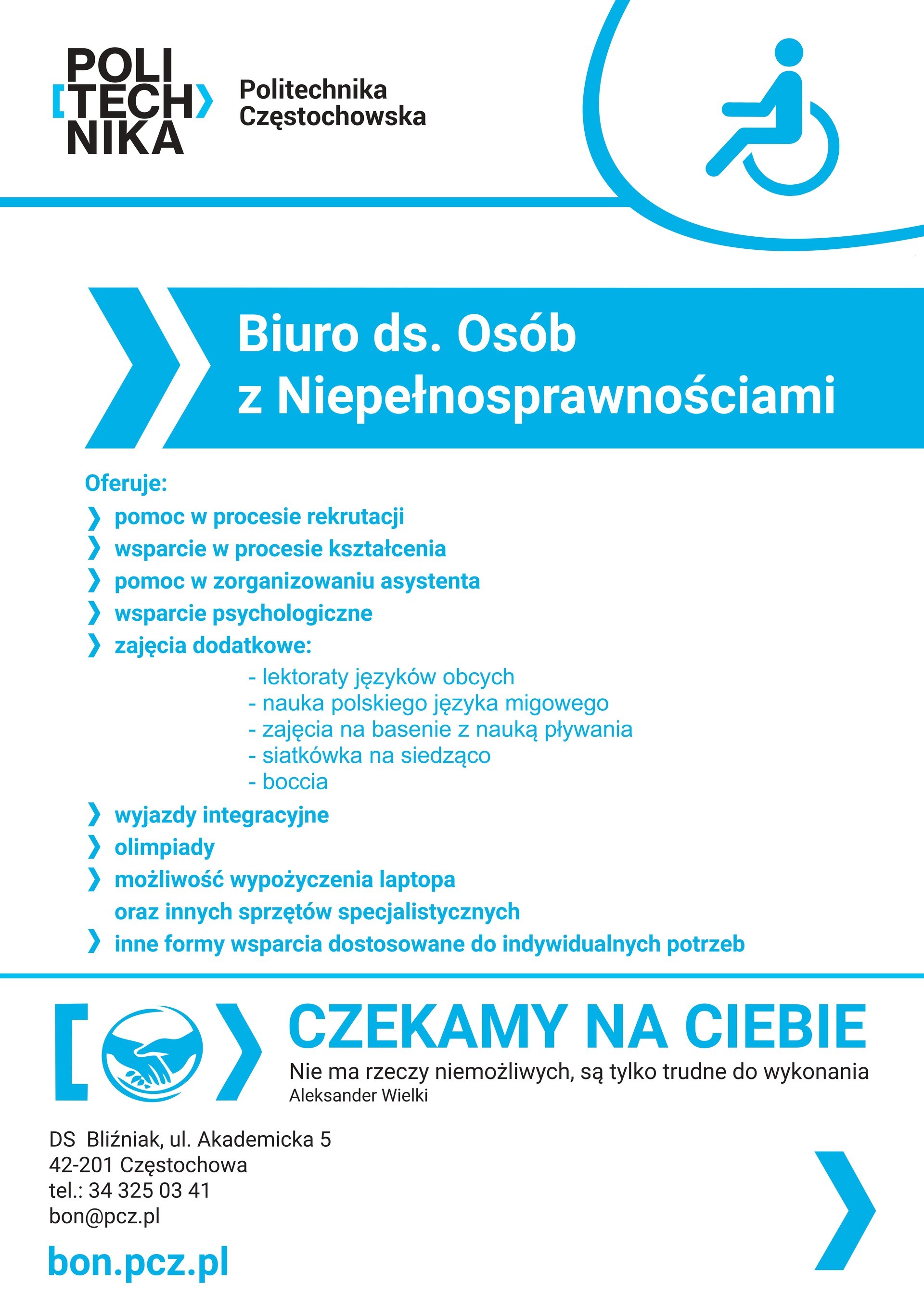 Biuro do spraw Osób z niepełnosprawnościami plakat