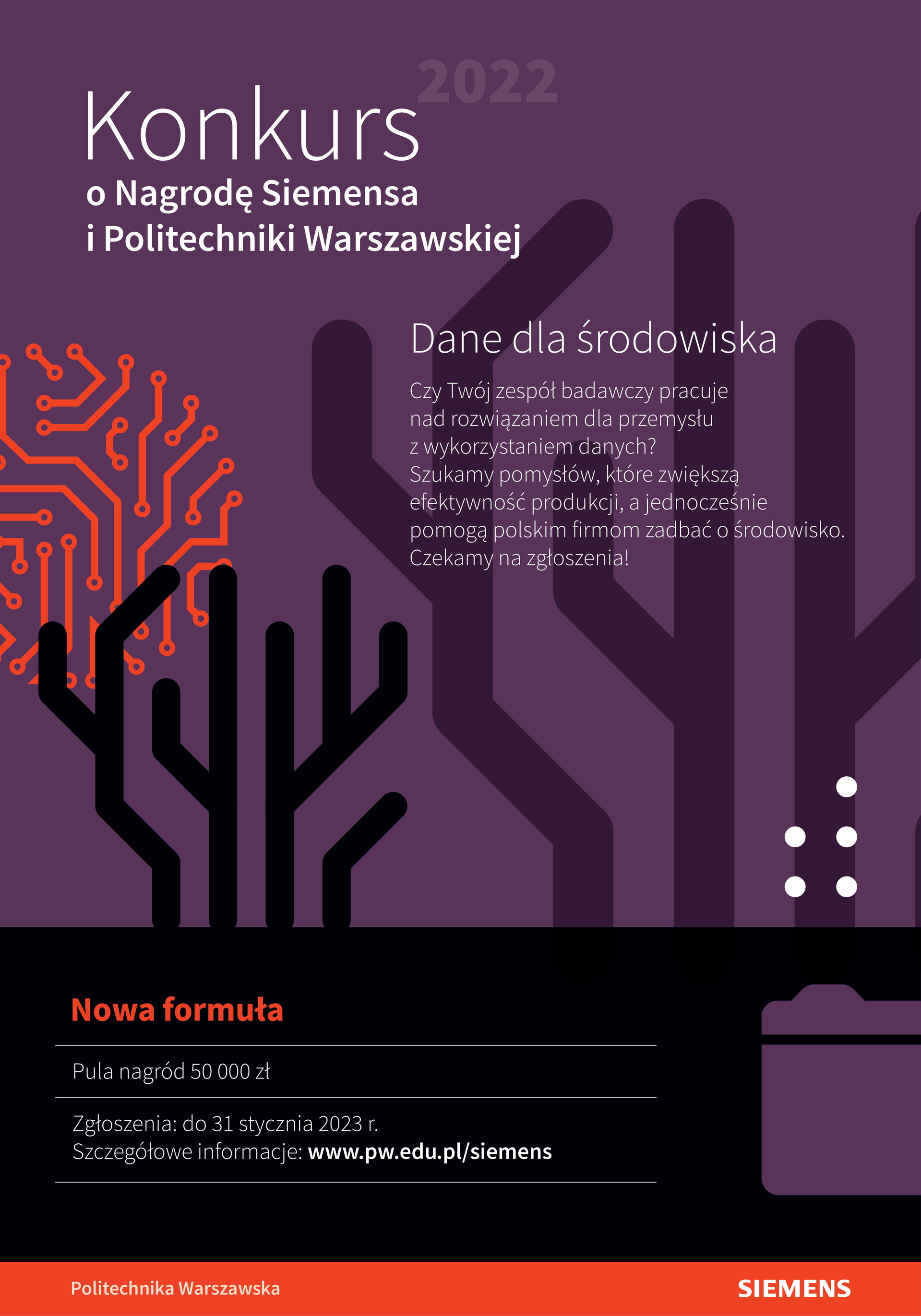 Konkurs Siemensa i Politechniki Warszawskiej plakat