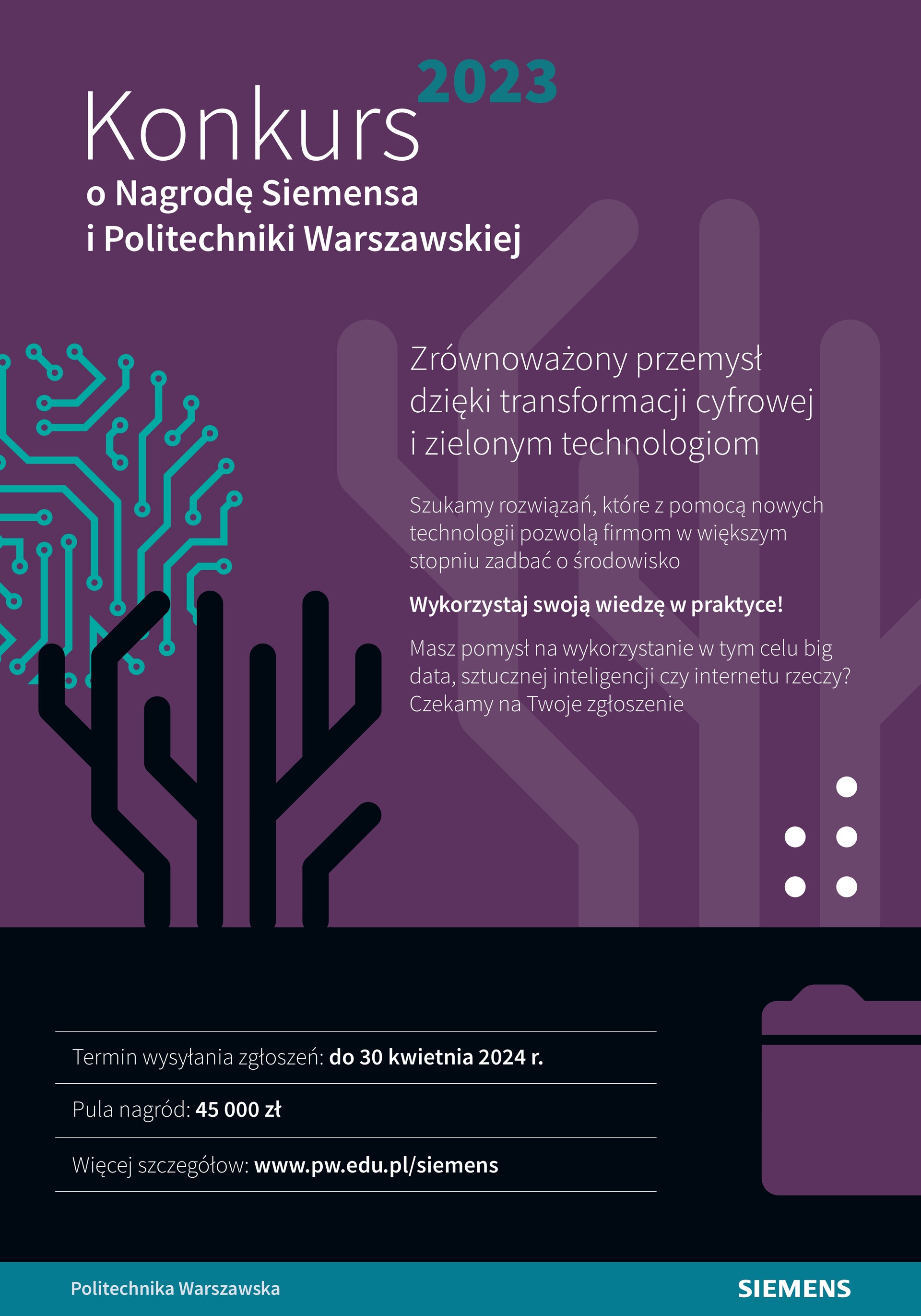 Konkurs o nagrodę Simensa i Politechniki Warszawskiej plakat